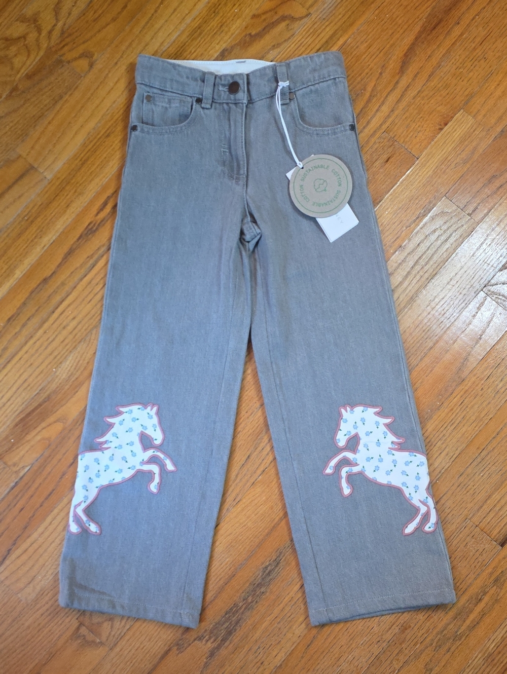 NEW Stella McCartney Kids Size 6 Unicorns Wide-Legged Jeans